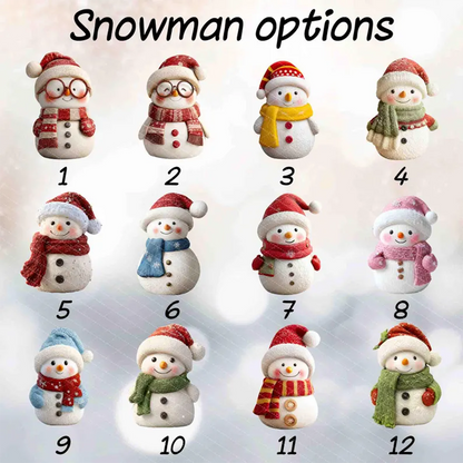 Custom Snowman Family Christmas Night Light