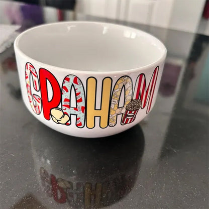 Personalized Popcorn Bowl | Custom Family Snack Bow