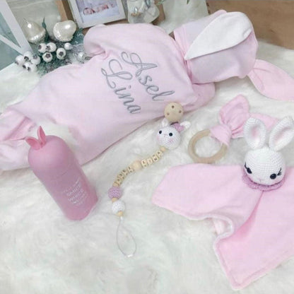 Newborn Bunny Outfit, Monogrammed Romper, Newborn Personalized Easter Gifts
