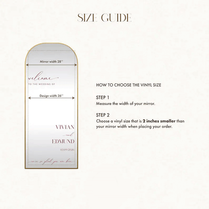 Wedding Decal, Mirror Sticker, Minimalist Welcome Sign, Custom Vinyl Lettering