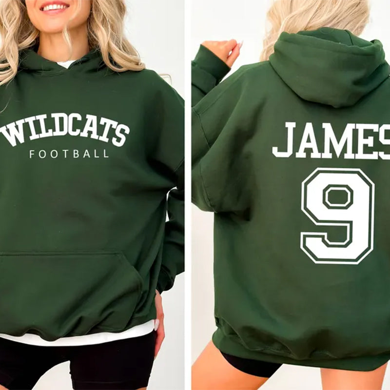 Custom Football Team Name and Number Hoodie