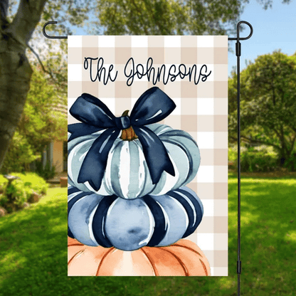 Custom Fall Pumpkin Decoration Yard Welcome Home Sign Display Garden Flag Family Gift