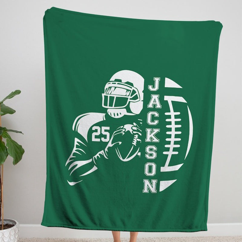 Personalized Football Blanket with Name and Number