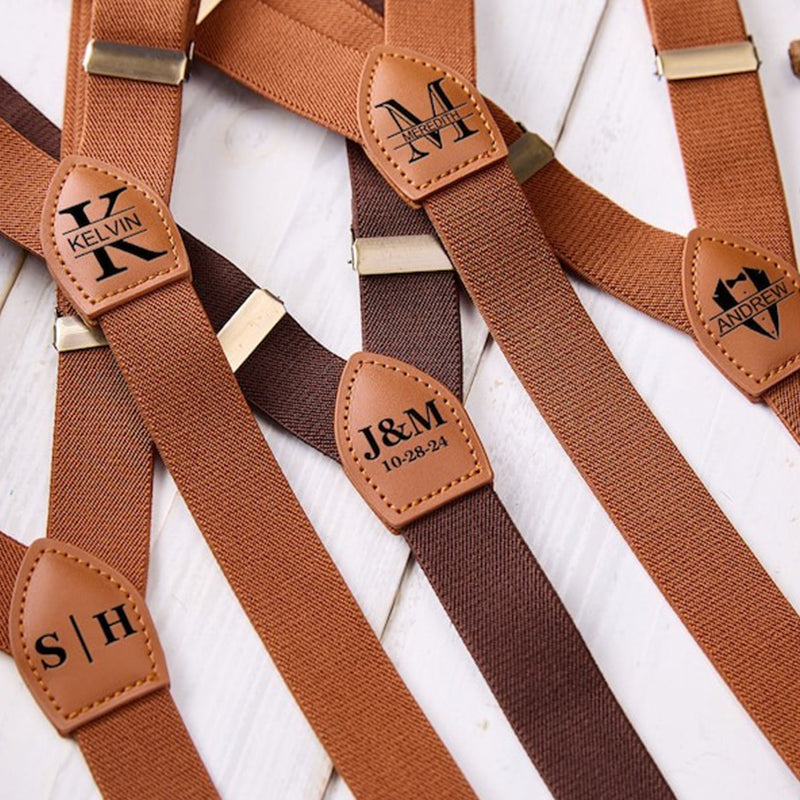 Personalized Groomsmen Suspenders, Rustic Wedding, Suspenders Best Man
