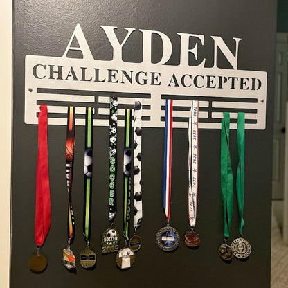 Personalized Sports Medal Display Hanger, Custom Name Medal Hanger