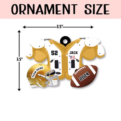 Personalized Football American Christmas Ornament