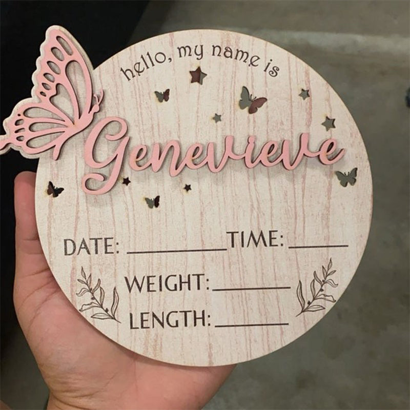 Personalized Baby Announcement Sign with Birth Stats