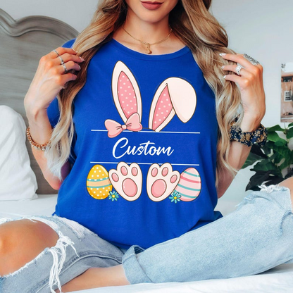 Custom Easter Bunny Name T-Shirt, Personalized Bunny Ears Shirt