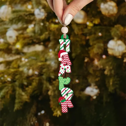 Custom Christmas Name Ornament: Reindeer Stocking Tag