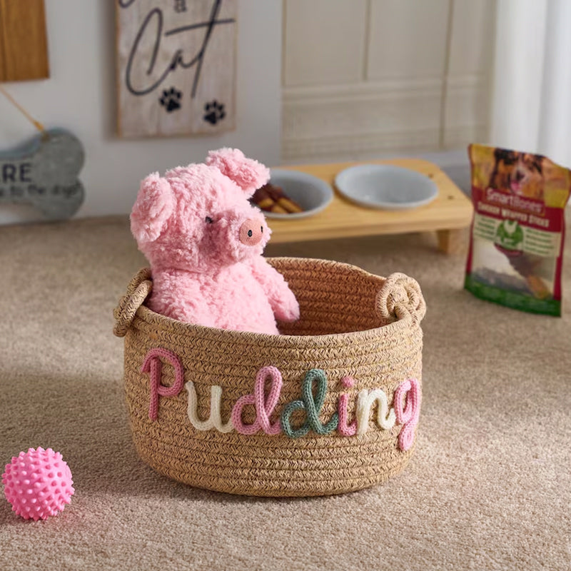 Personalized Pet Basket · Rope Cotton Basket · British made