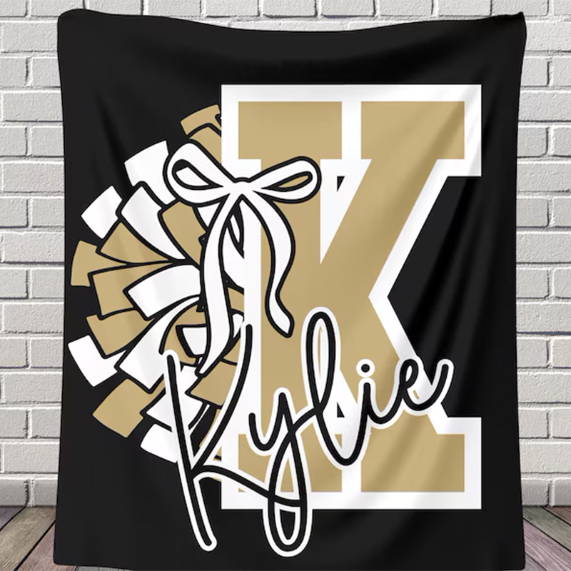 Custom Cheerleading Blanket Personalized with Cheerleaders Name