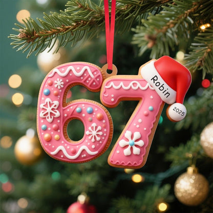Custom Six Seven Ornament, Teen Slang Ornament, Funny Teenager Ornament
