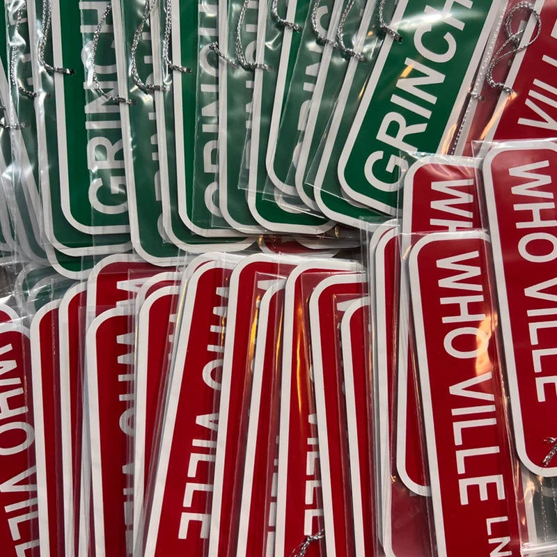 Street sign ornament  custom laser engraved acrylic ornament
