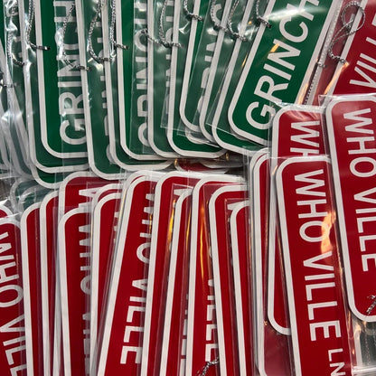 Street sign ornament  custom laser engraved acrylic ornament
