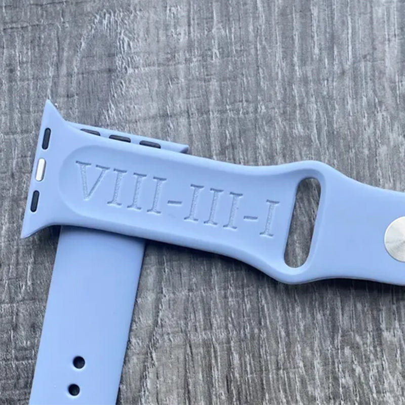 Personalized Apple Watch Band – Custom Engraved Silicone Strap