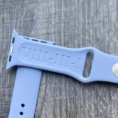 Personalized Apple Watch Band – Custom Engraved Silicone Strap