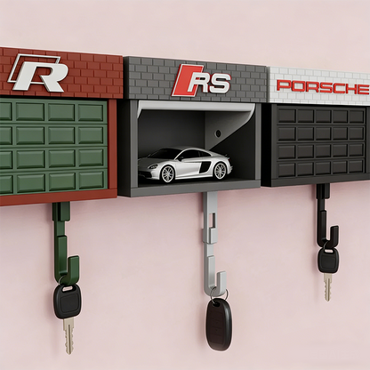 Mini Garage Key Holder: Toy Car Display with Hidden Compartment
