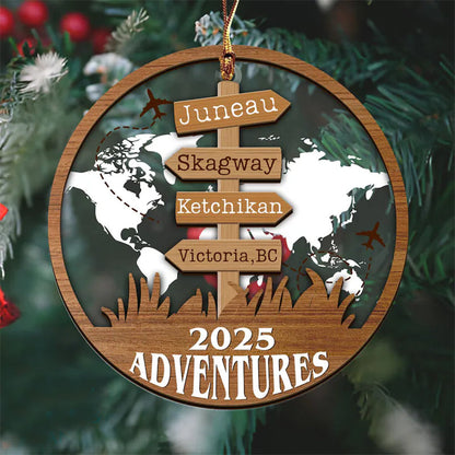 Personalized Travel Adventure Ornament
