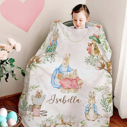 Personalized Easter Peter Rabbit Blanket with Name
