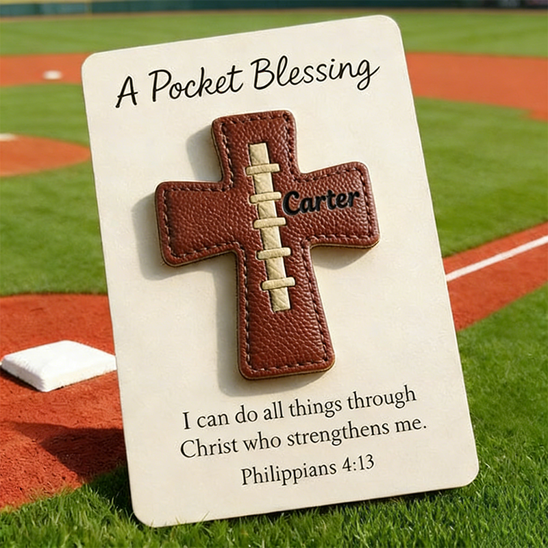 Baseball Cross Blessing Card,Pocket Blessing Baseball Cross