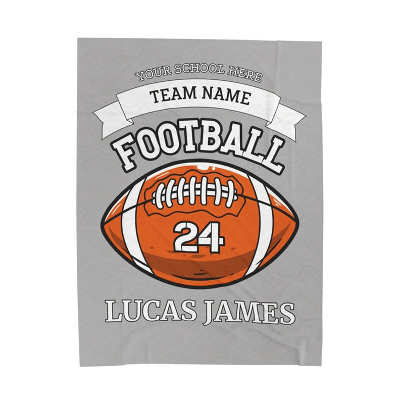 Personalized Football Blanket, American Football Boy Name Blanket