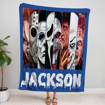 Custom Horror Movie Blanket, Scary Movie Character Throw