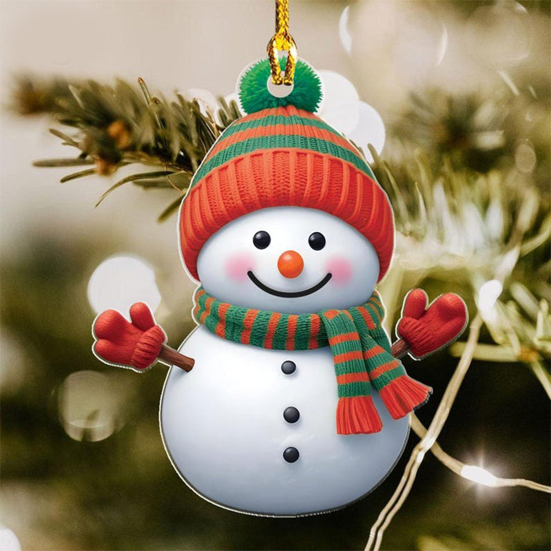 Personalized Snowman Christmas Acrylic Ornament Set
