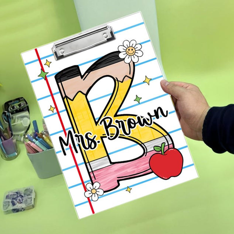 Personalized Teacher Clipboard,Teacher Initial Name Gift