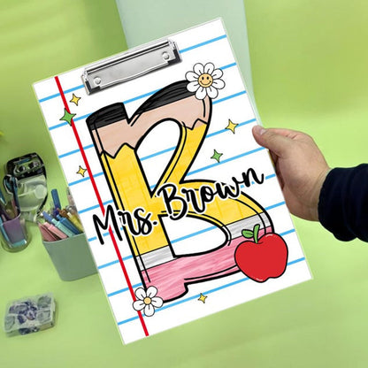 Personalized Teacher Clipboard,Teacher Initial Name Gift