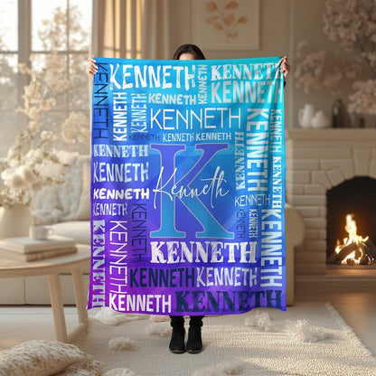 Custom Name Soft Fleece Throw Blanket