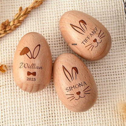 Personalized wooden musical egg, Musical Wooden Easter Egg Shakers