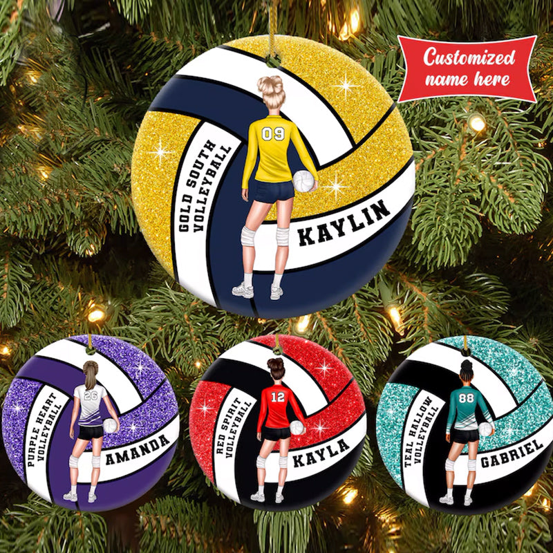 Volleyball Girl Ornament Personalized, Sports Ornament 2025