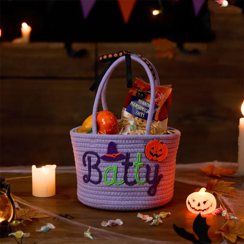 Custom Halloween Treat Bag with Name – Trick or Treat Basket