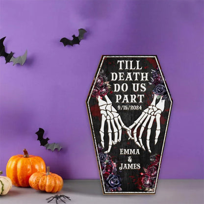 Personalized Skeleton Couple Sign, Halloween Sign For Couple
