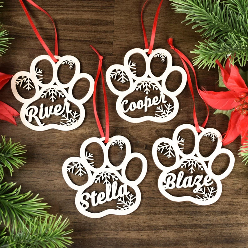 Personalized Dog Paw Ornament | Custom Cat Christmas Ornament