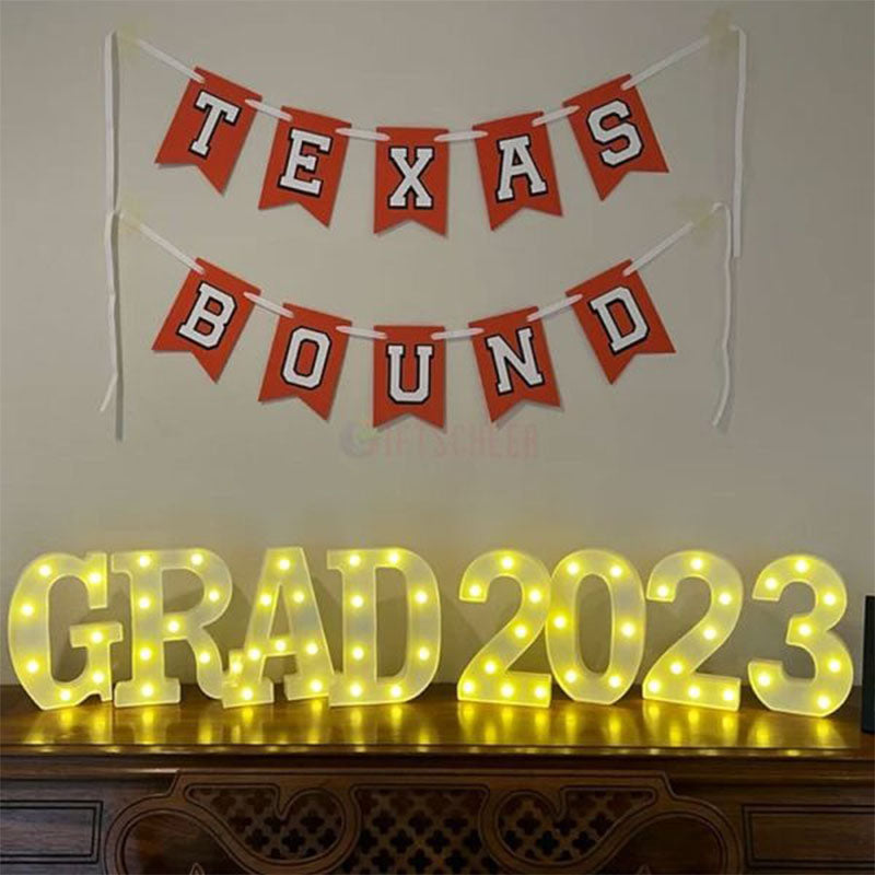 Custom College Bound Banner, Double Layer Letters, Large 6x8" Pennants