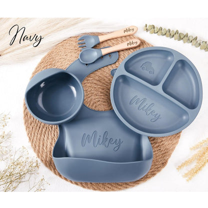 Personalized Silicone Weaning Set,Cartoon Weaning Set for Toddler Baby Kids