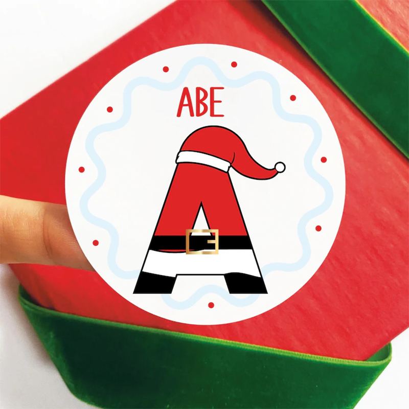 Personalized Christmas Name Tags, Kids Xmas Lights Gift Tags