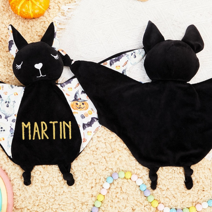 Personalized Baby Bat Security Blanket,  Lovey Animal Blanket, Baby Blanket Bat