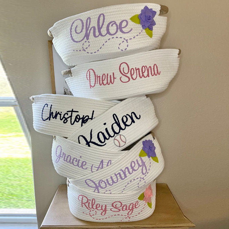 Baby Girl Gift Basket - Ivory Cream Baby Shower Personalized Gift Basket