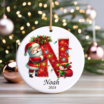 Personalized initial ornament, Custom Letter ornament