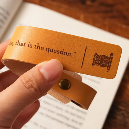 Personalized Leather Bookmark: Custom Engraved Full-Grain Italian Leather