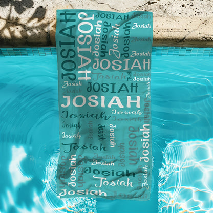Unisex Personalized Beach Towel, Quick Drying Lightweight Custom Name Bath Towel