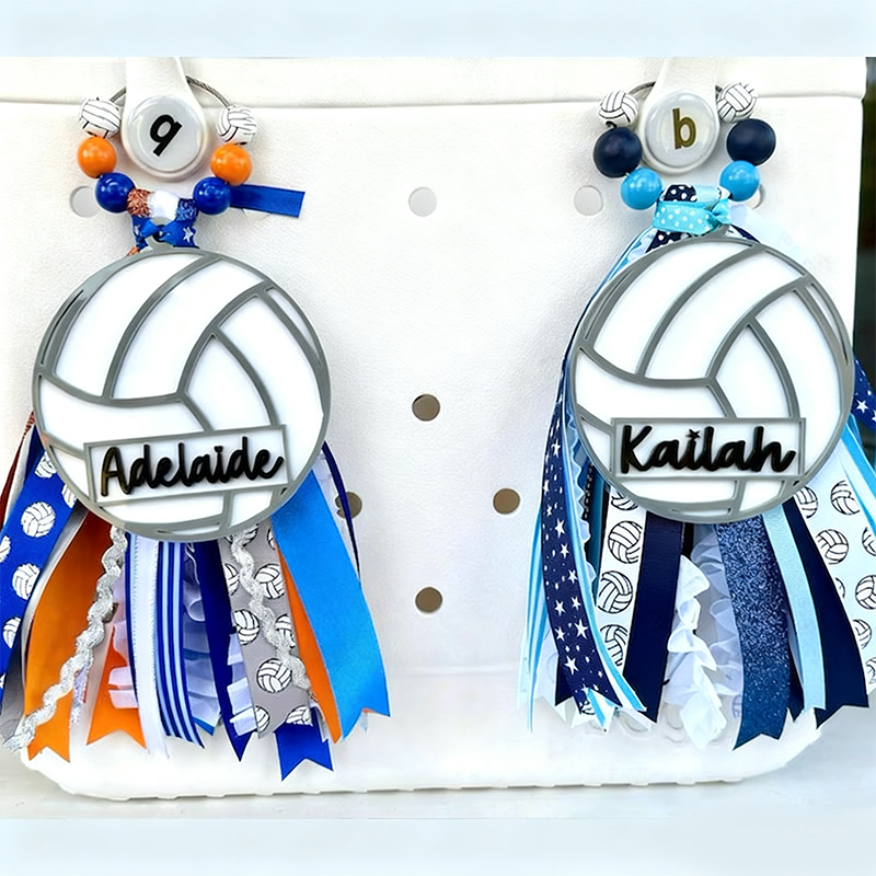 Custom Volleyball Tassel Charm for Bogg Bag