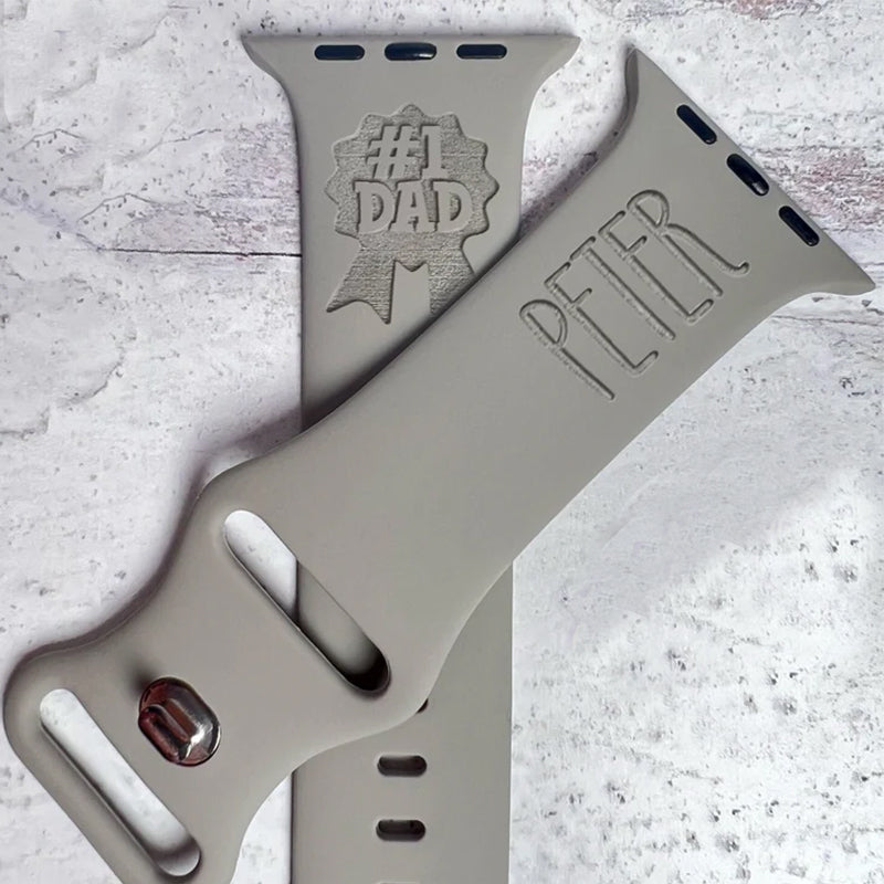 DAD Collection engraved band for Apple Watch sport silicone