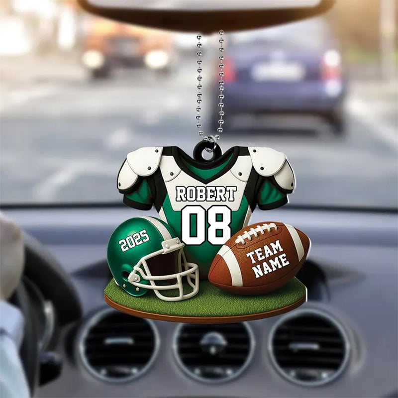 American Football Christmas Ornament, Custom Football Player Uniform Acrylic Ornament