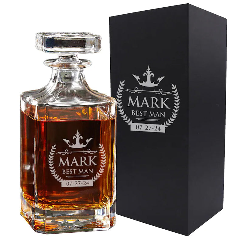 Man Birthday Gift for Him - Custom Decanter Set