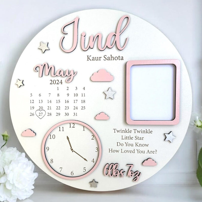 Baby Photo Keepsake Gift, Baby Birth Announcement, Newborn Gift