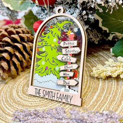 Personalized Family Christmas Ornament 2025, Custom Family Name Christmas Ornament