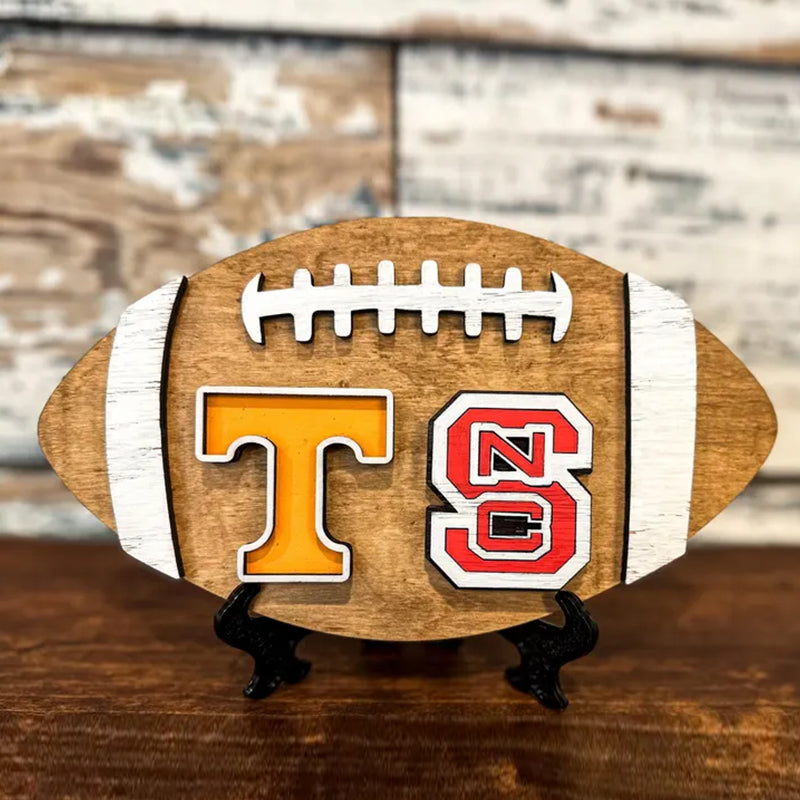 3D College Wooden Football